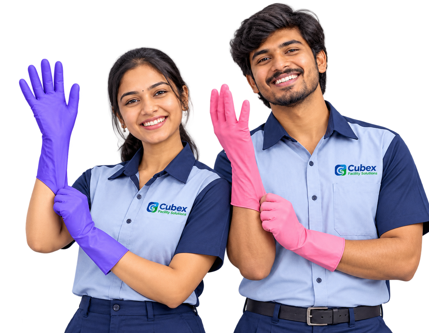 Smiling Gloved Facility Team